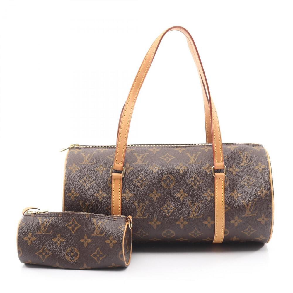 Louis Vuitton Papillon Handbag Canvas Leather Monogram Brown